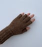 Fingerless gloves alpaca brown - Image 3