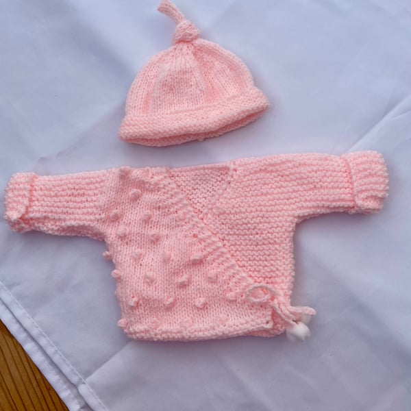 Tiny baby girl set in pretty soft pink 