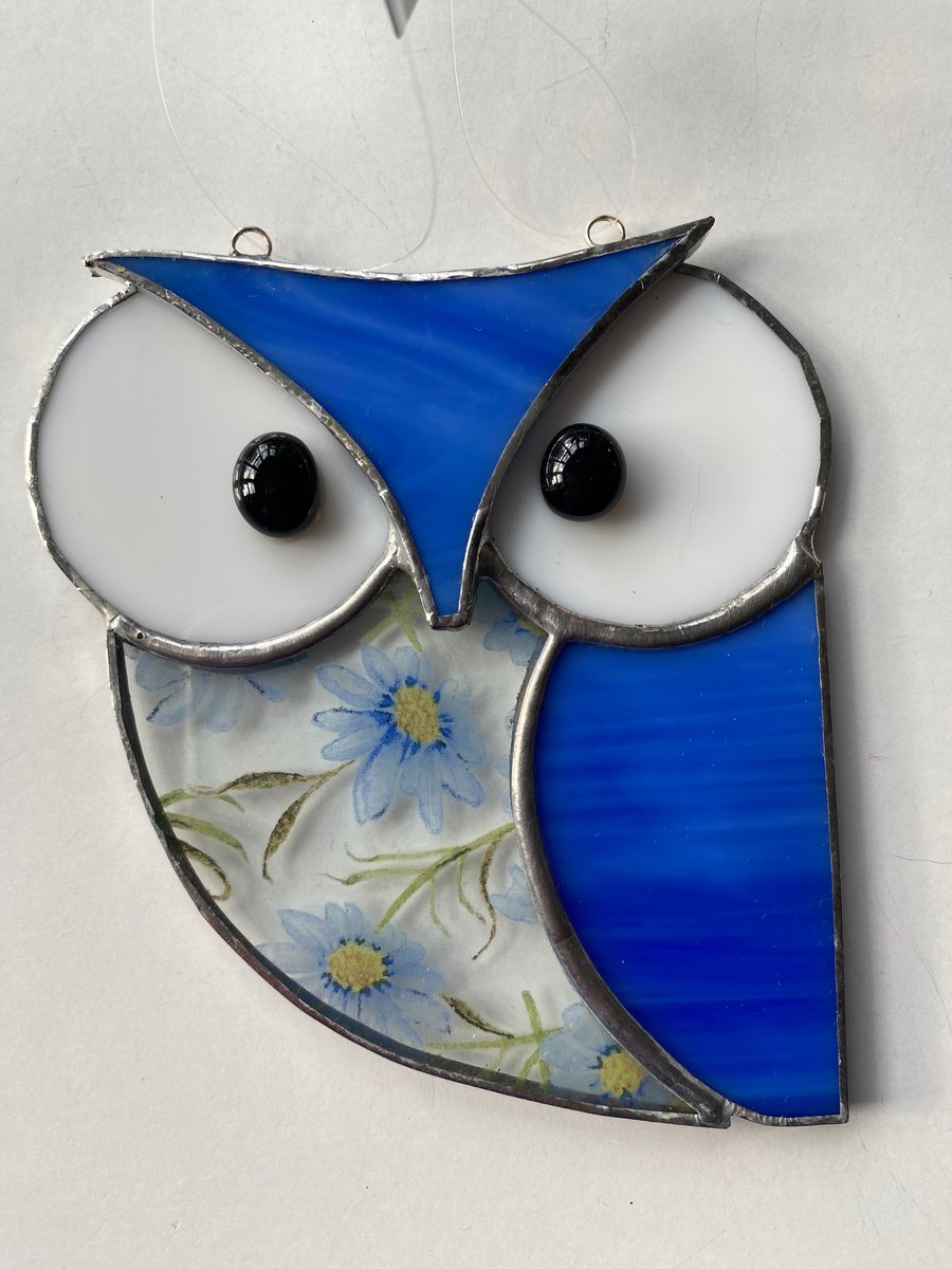 Stained Glass Owl Suncatcher Decoration 