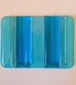 Small blue fused glass soap dish - Image 5