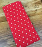 Glasses case - Red & white hearts and dots fabric glasses case - Image 4