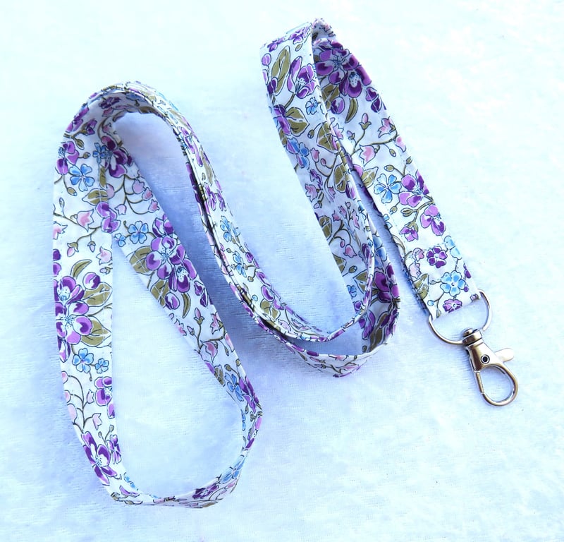 Liberty print lanyard, wild flowers, Daisy Annabel