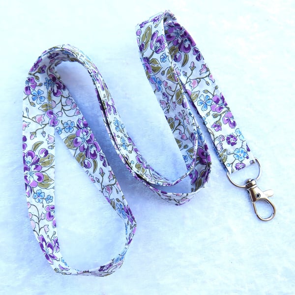 Liberty print lanyard, wild flowers, Daisy Annabel