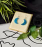 Crescent Moon light Blue Dangle Earrings - Image 5