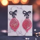 Sparkly Christmas lights bauble dangly Earrings 