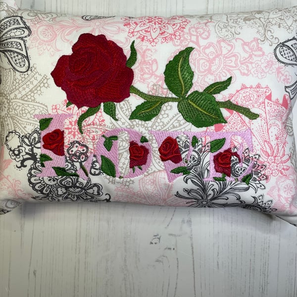 Red Rose Love Small Throw Keepsake Pillow PB1