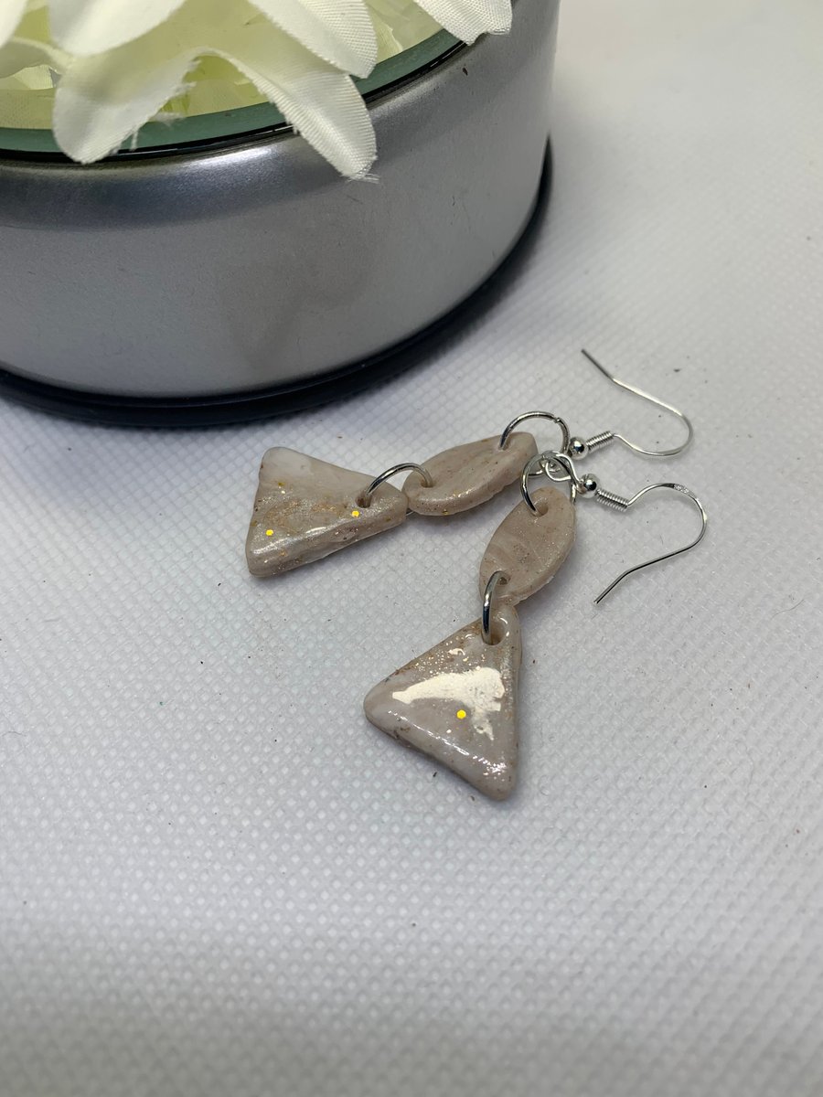 Beautiful polymer drop earrings with Sterling silver wires 526