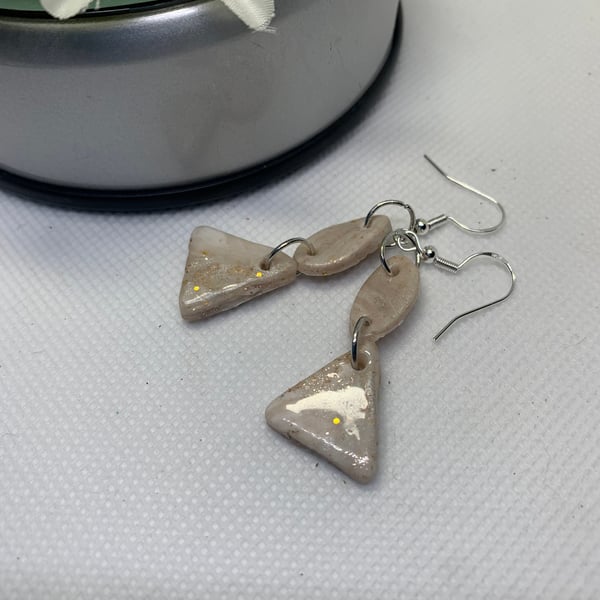 Beautiful polymer drop earrings with Sterling silver wires 526