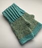 FINGERLESS MITTS , gloves ' Rambler'  Soft wool blend. Green. - Image 4