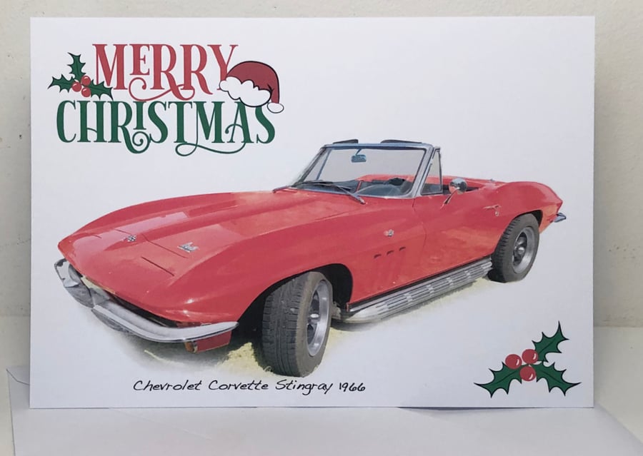 Chevrolet Corvette Stingray 1966 - Merry Christmas or Seasons Greetings