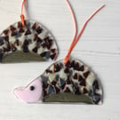 Hedgehog Fused glass suncatcher