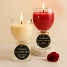 Rose & Lavender Vanilla Candle Duo – Luxury Gift Set in Wine Goblets