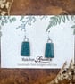 Handmade Turquoise Ceramic Earrings UK. Blue Clay Dangle Earrings Hypoallergenic - Image 6