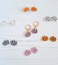 Halloween patterned pumpkin earrings, choose your colour and pattern - Image 1