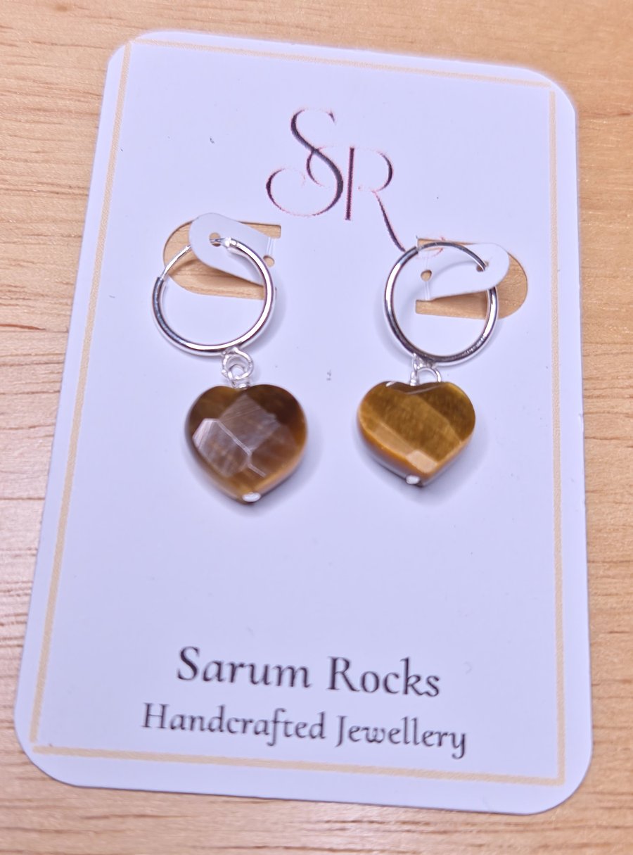 Tiger Eye Gemstone Heart