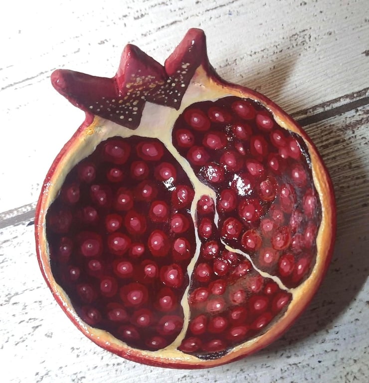 Pomegranate mini dish, Trinket dish, Pomegranate home decor