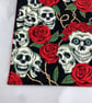 Skulls and roses fabric brush roll, Gothic pencil wrap, Tool wrap,  Handmade - Image 7