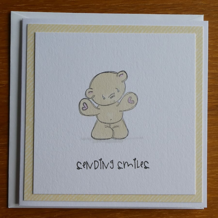 Sending Smiles Bear Card - Birthday, Get Well, Thinking of You