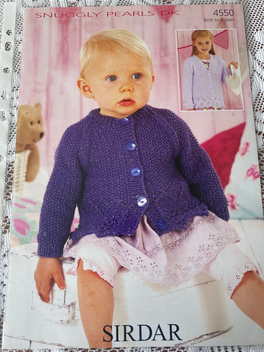 Airfare Snuggly Pearls knitting pattern no 4550 size birth to 7 years