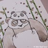 panda in a panda hat - original illustration (A6)