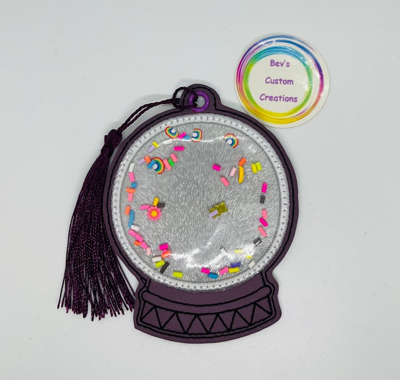 Crystal ball shaker, Embroidered Bookmark,  