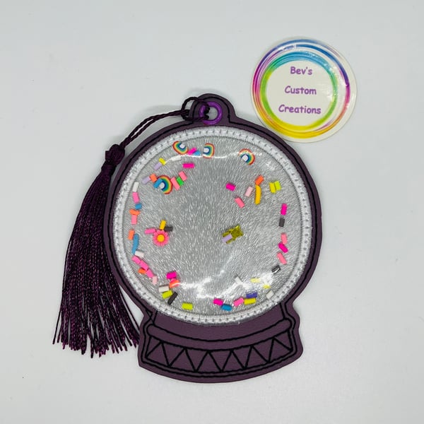Crystal ball shaker, Embroidered Bookmark,  