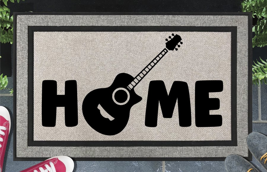 Guitar Home Door Mat - Guitar All Weather Doormat - 45x70cm 