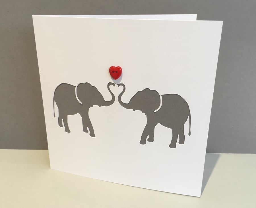 Elephants Valentine's Day Card