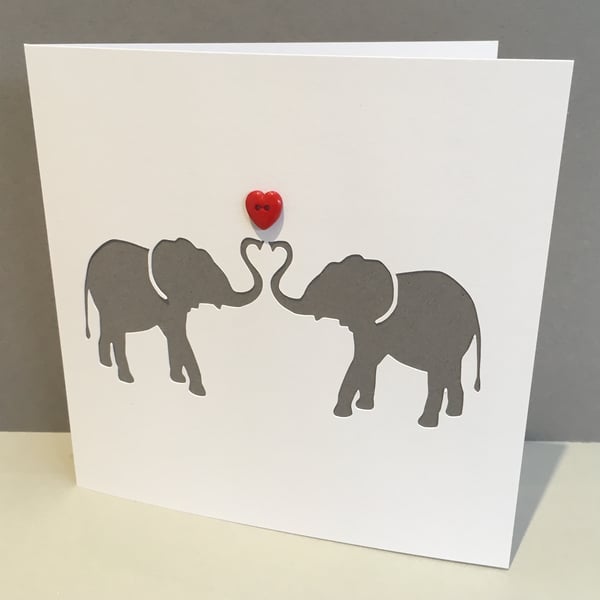 Elephants Valentine's Day Card