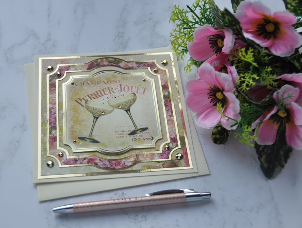 Champagne Card Birthday Engagement Wedding Anniversary Well Done Congratulations