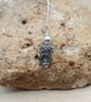 Small Raw Moldavite necklace. Reiki jewelry uk. Bali silver Wire wrapped pendant - Image 2