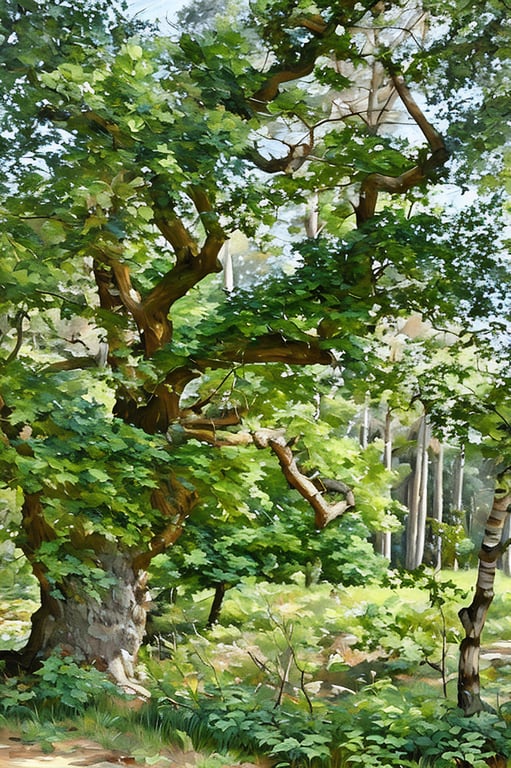 A5 Greeting Card Old Oak Tree 