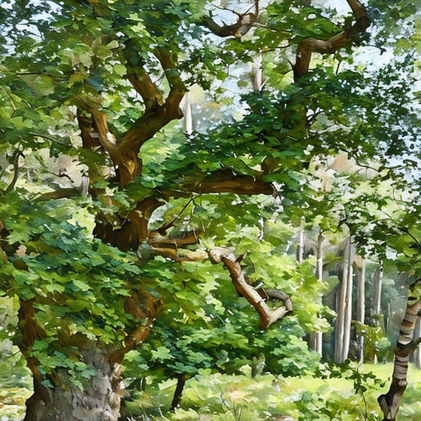 A5 Greeting Card Old Oak Tree 