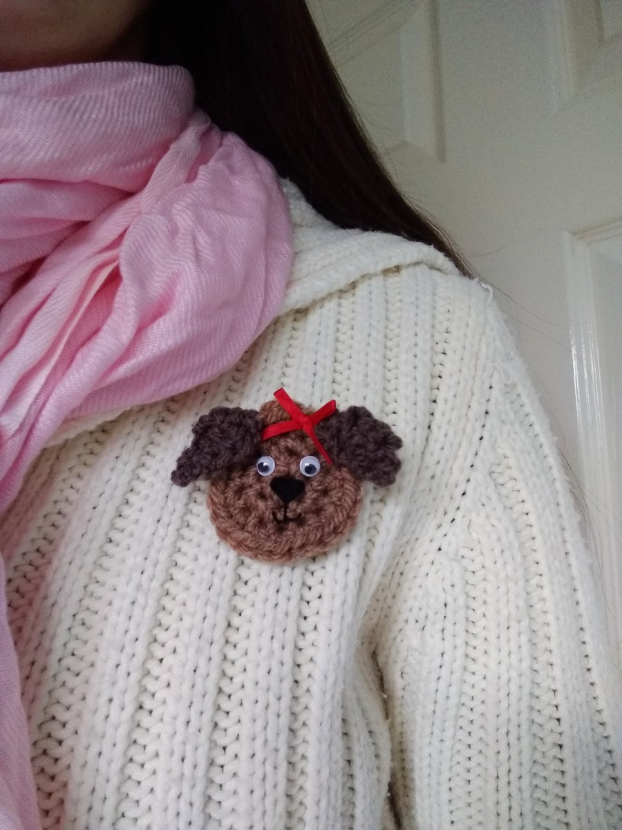 Dog brooch, dog lovers gift