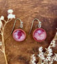 Handmade Ceramic Earrings: Pink Glaze, Dangle, Foraged Bristol Clay - Image 1