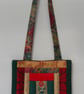  Quilted, Patchwork, Shoulder Bag, Shades of Green, Gold and Red - Image 2