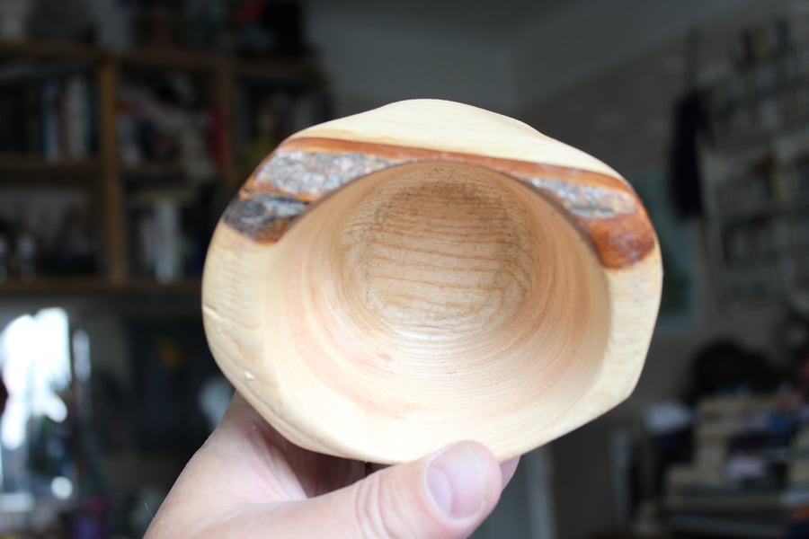  Ash Bowl with Bark and flat sides