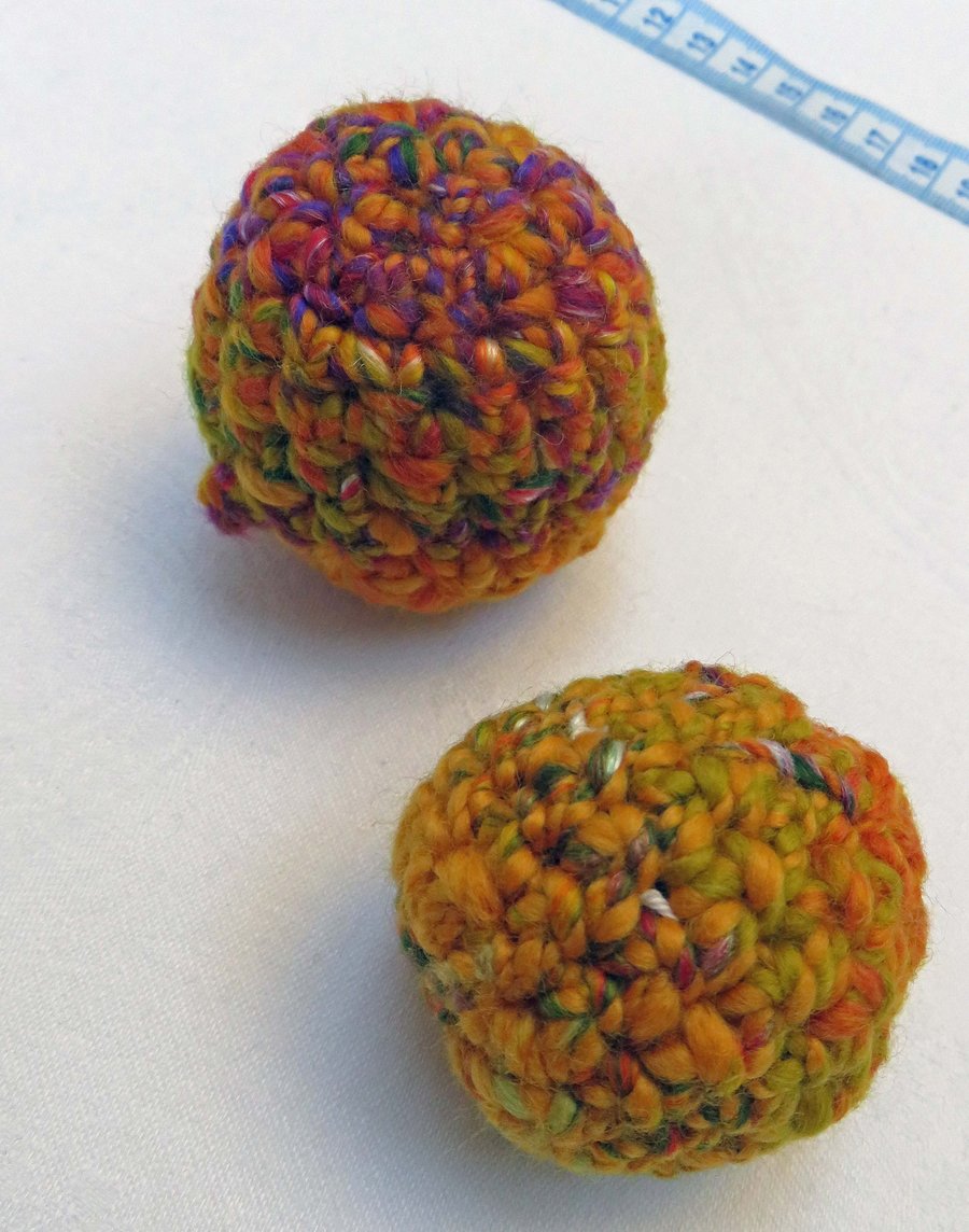 Wool Cat Balls in yellow