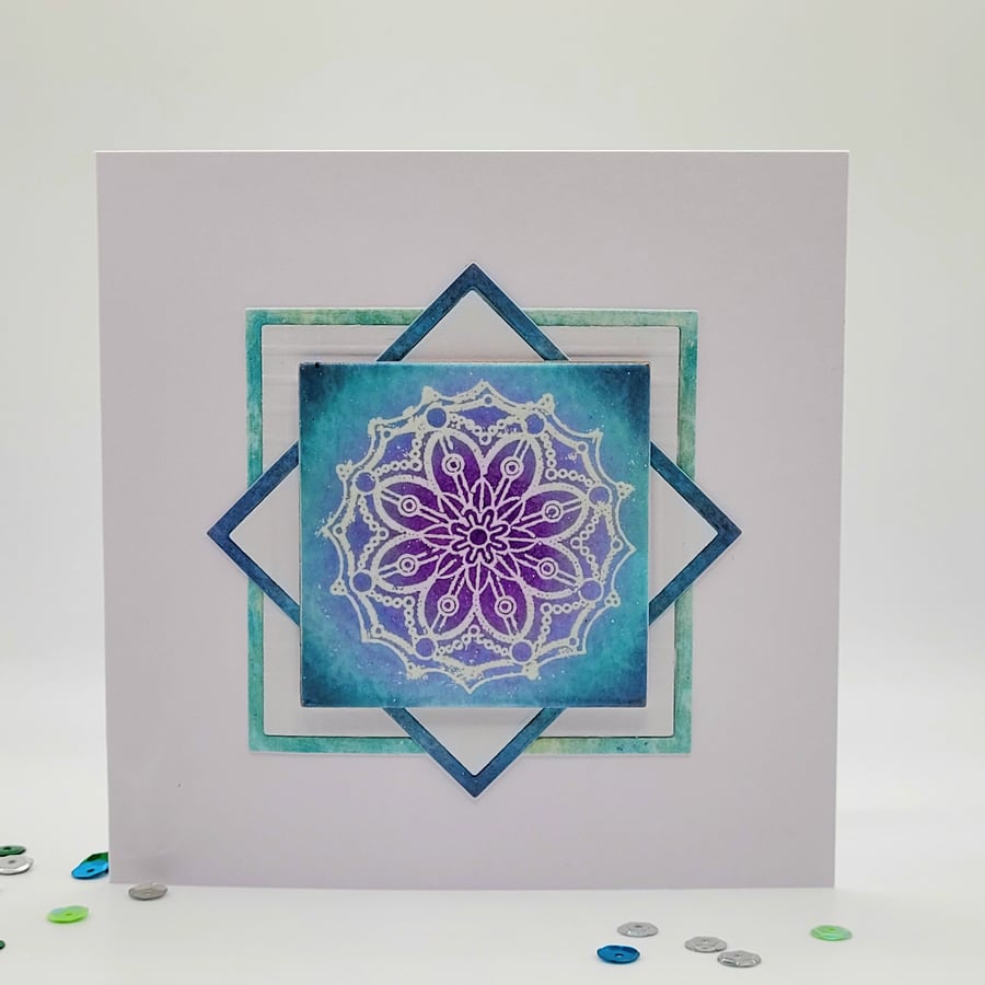 Card - blank cards, tile design, mandala, birthday, new home, fathers day