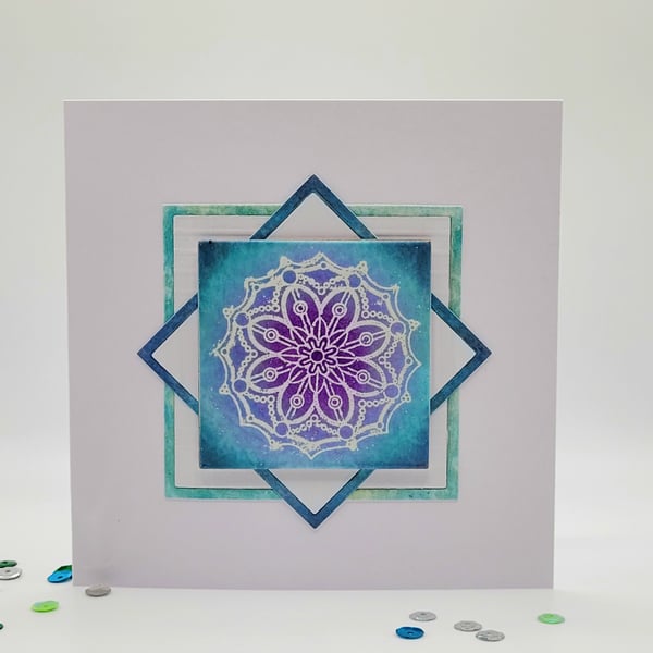 Tile Greeting Card - blank cards, mandala, note card