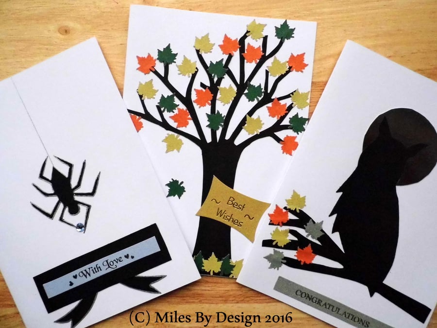 Set of 3 Autumnal Woodland Greetings Cards