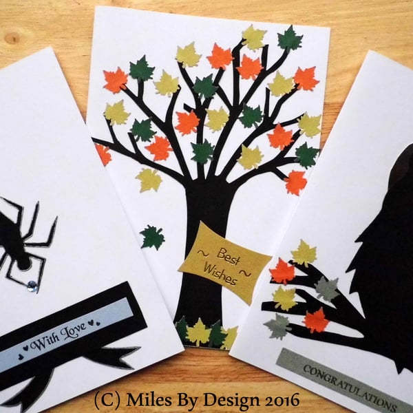Set of 3 Autumnal Woodland Greetings Cards