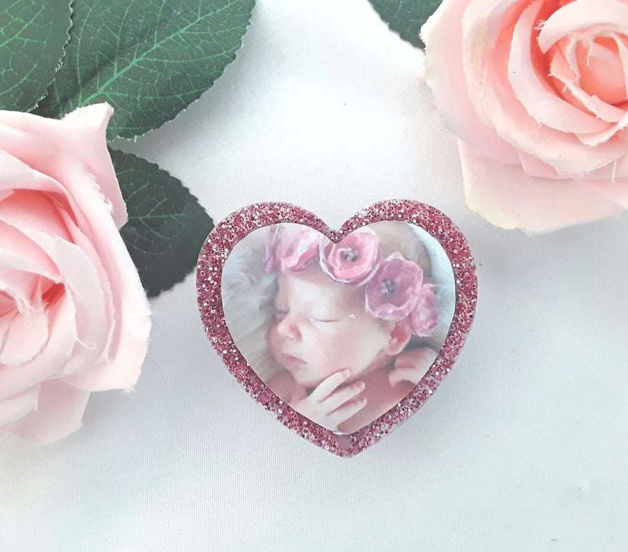 Photo mobile phone grip, 17 glitter colours, Mothers day gift