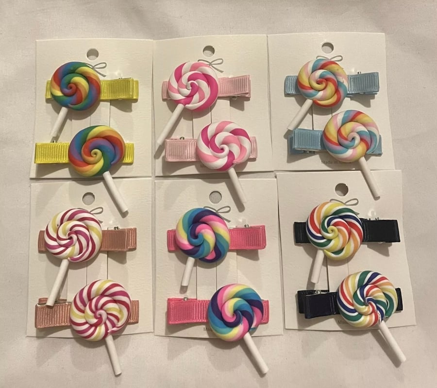 Lollipop hair clips for girls