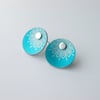 Turquoise flower print studs earrings 