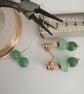 Sea green chalcedony dangle earrings, agate & moonstone - Image 3