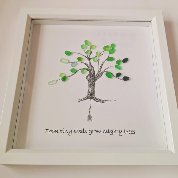 Sea Glass School or Nursery Art: Pen & Ink Print