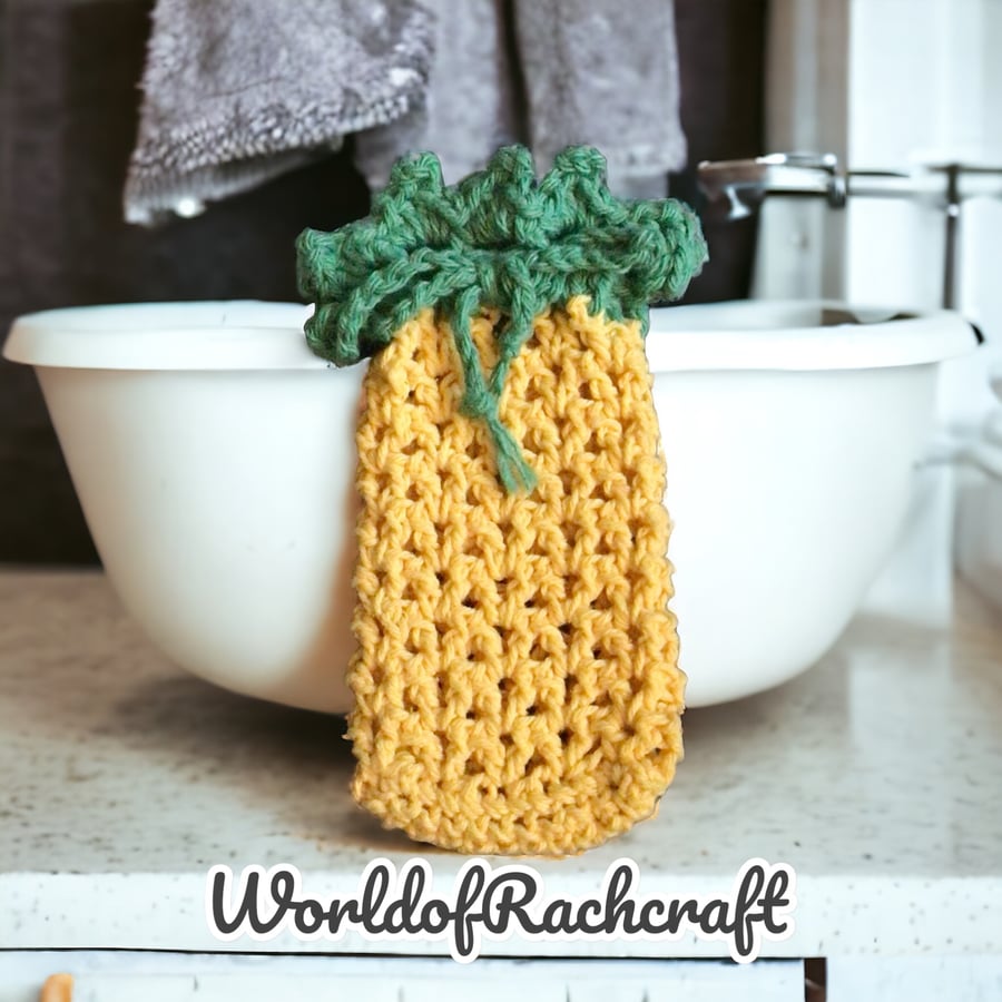 Crochet cotton pineapple soap saver