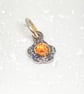 Hand Sawn Sterling Silver Daisy Pendant, with Orange Tourmaline  - Image 1