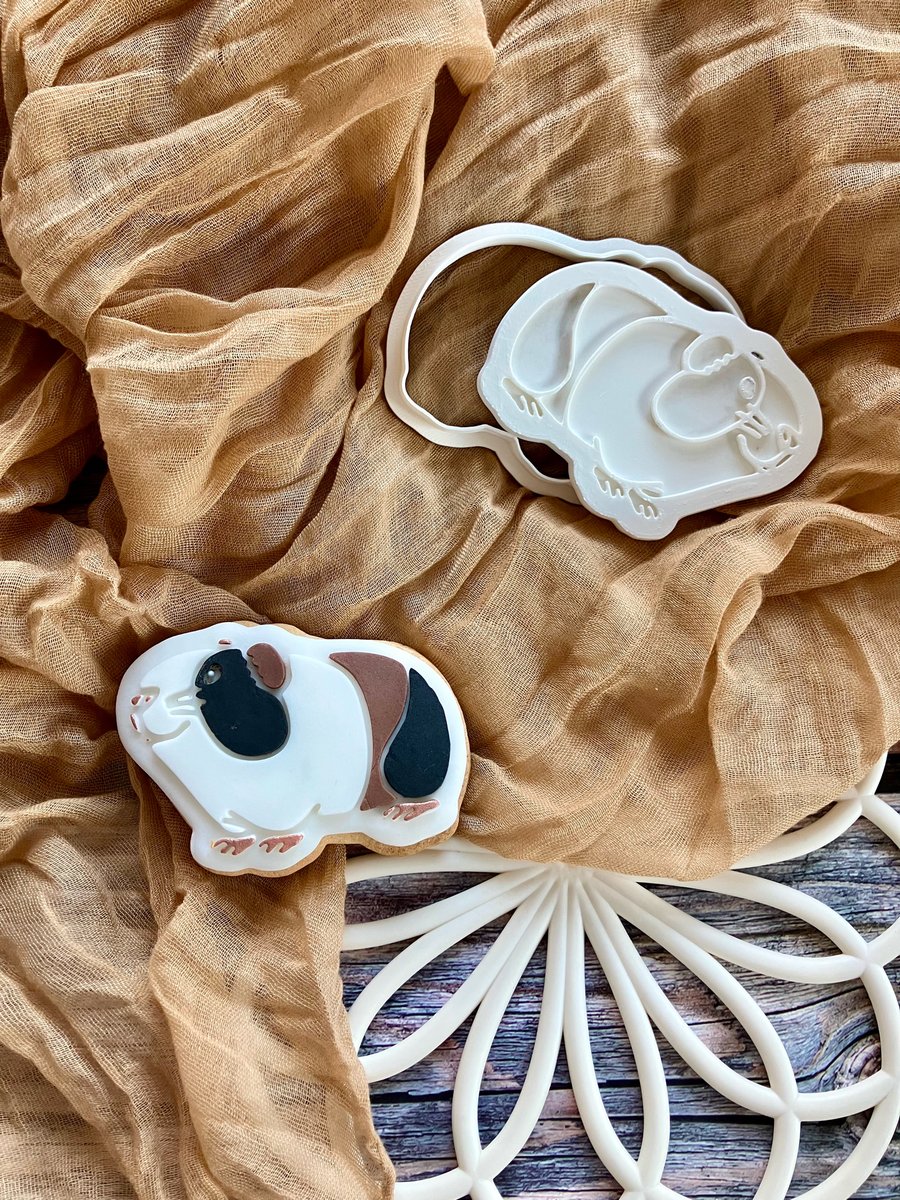 Guinea Pig Cookie Cutter and Fondant Embosser, Pet, Farm Animal